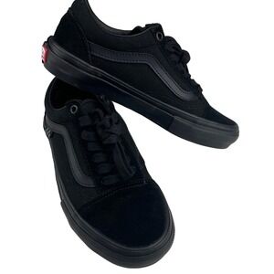 VANS PopCush Mens (4.5) Sneakers Old Skool NWOT Triple Black Canvas Suede 500714